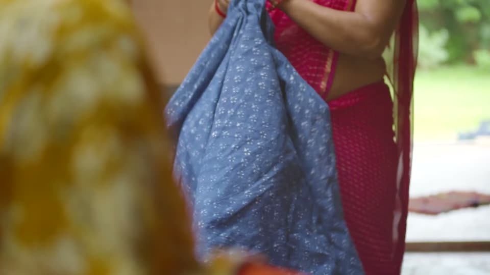A block-printed textile lifted from the printing table in Bagru